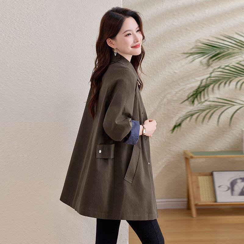 

Женский осенний тренч средней длины – корейский стиль, свободный крой, повседневный, но элегантный 2XL