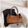 Autumn and winter suede underarm bag women's new trendy retro portable tote bag large-capacity commuter bag