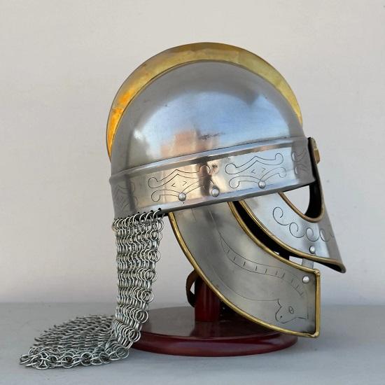 Medieval Knight Viking Chainmail Wolf Helmet Norse Helmet-Larp Cosplay Armor Costume