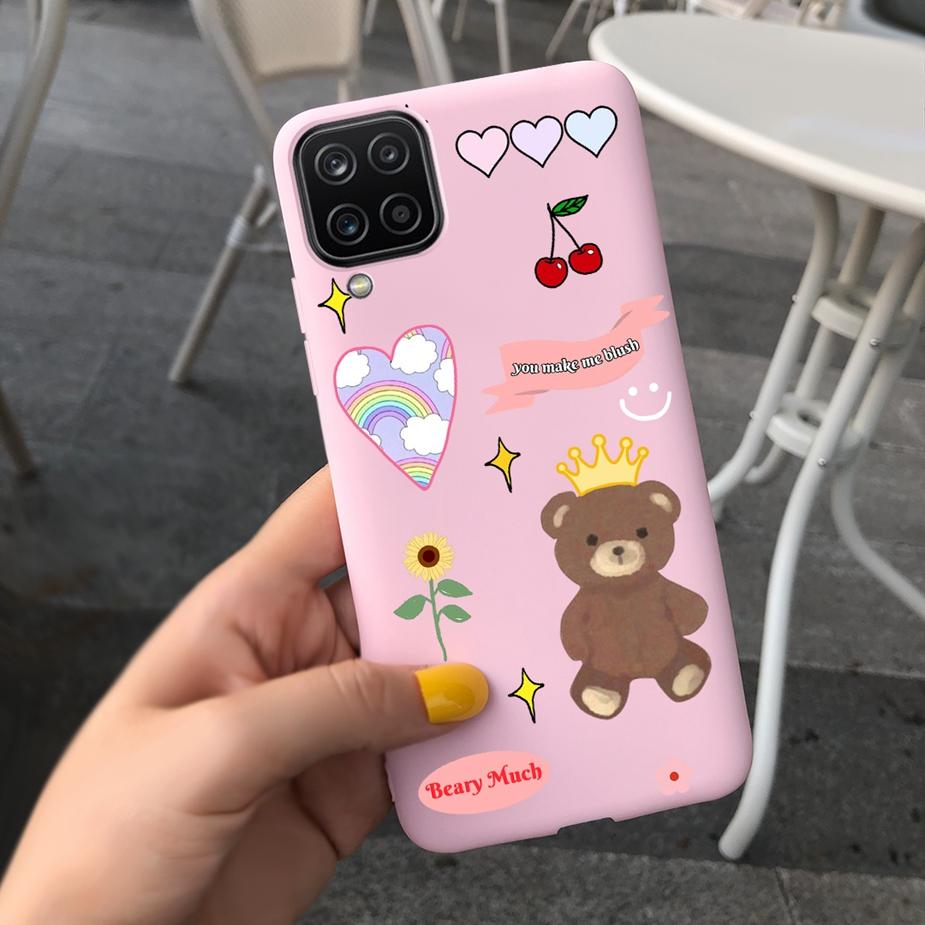 Für Samsung Galaxy A12 Hülle M12 F12 Cue Süßigkeiten Bemalte Abdeckung Weiche Silikon Handyhülle Für Samsung A12 M 12 GalaxyA12 Coque Bumper