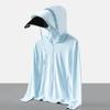 Sunscreen Clothing Women's Ice Silk Sunscreen Clothing Men's Removable Vinyl Brim UV Protection UPF10 + Fishing Clothing Breathable