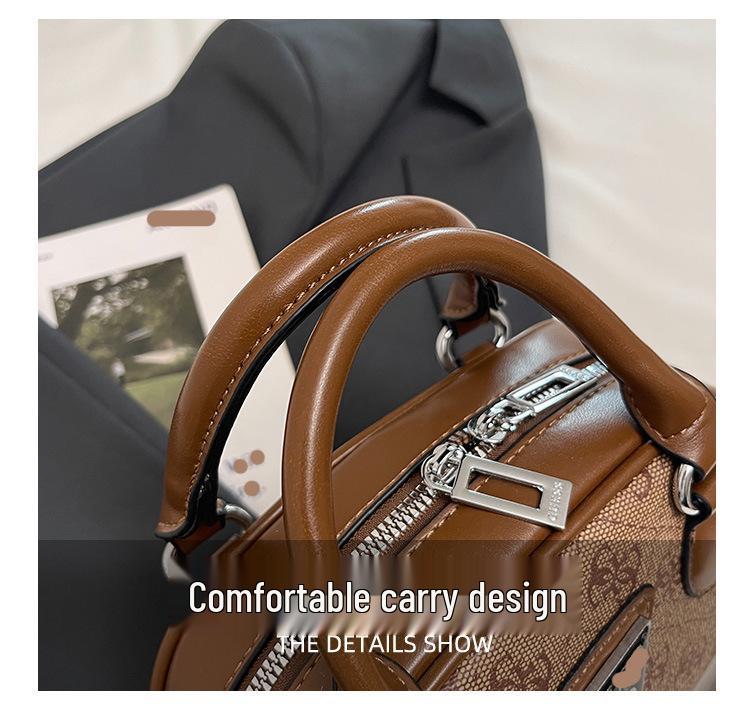 Women's 2025 Cross-border Printed Bowling Bag: European & American Style Versatile Crossbody Handbag