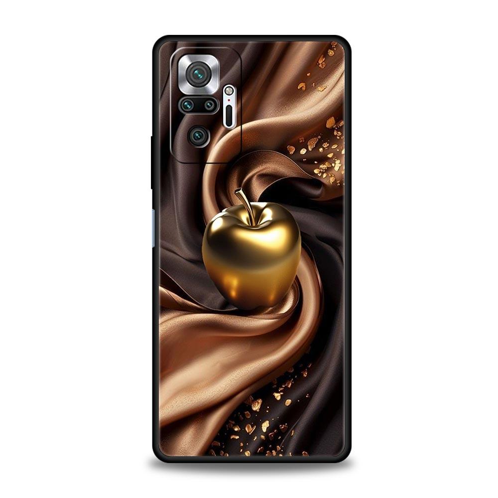 Happy Black Apple Phone Case Cover for Redmi 14C 10C Note 15 14 13 12 10 11 K40 Pro Plus 5G Shockproof Soft TPU Shell Funda Bag