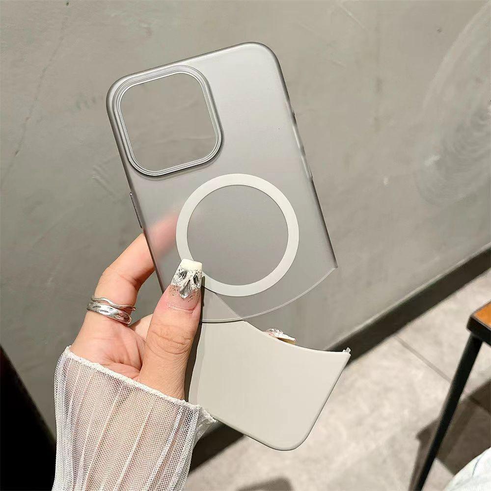 Applicable To IPhone16promax Frosted Magnetic Suction Phone Case Apple 15 Creative Top and Bottom Insert Two-in-one PC Case 14