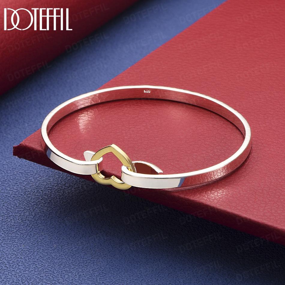 925 Sterling Silver Romantic Contrast Color Love Bracelet - Fashionable Evening Jewelry