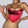 Sexy Women's  Suspender  Vest Rhinestone - Strapped Satin Crop Camisole: Chic & Sparkly, Multiple Colors Available