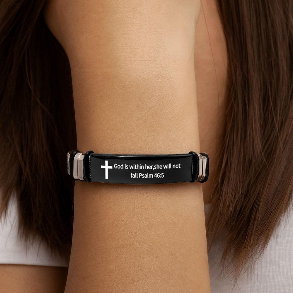 Adjustable Inspirational Quotes Braclets Stainless Steel/PVC Bible Verse Bracelet  Faith Gifts
