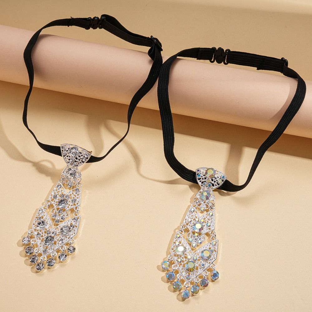 Adjustable Rhinestone Necktie Tassel Crystal Necktie Decorative Formal Business Ties  Wedding