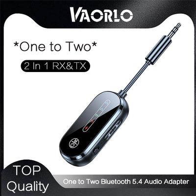 VAORLO Adattatore audio ricevitore e trasmettitore 2 in 1 Supporta uno o due dispositivi contemporaneamente Trasmissione a bassa latenza per TV Cuffie Altoparlante