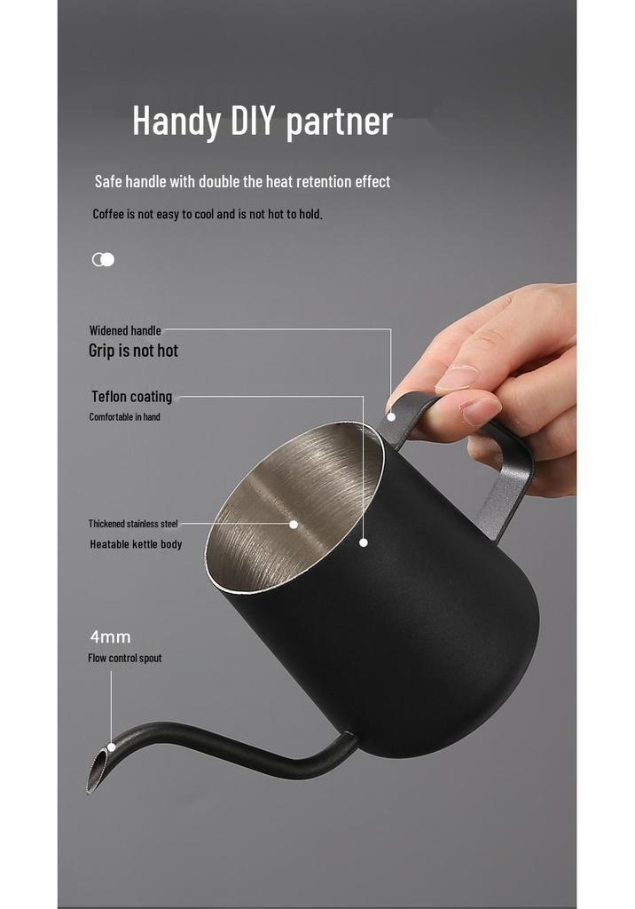 304 Stainless Steel Outdoor Pour-Over Coffee Pot with Long Spout