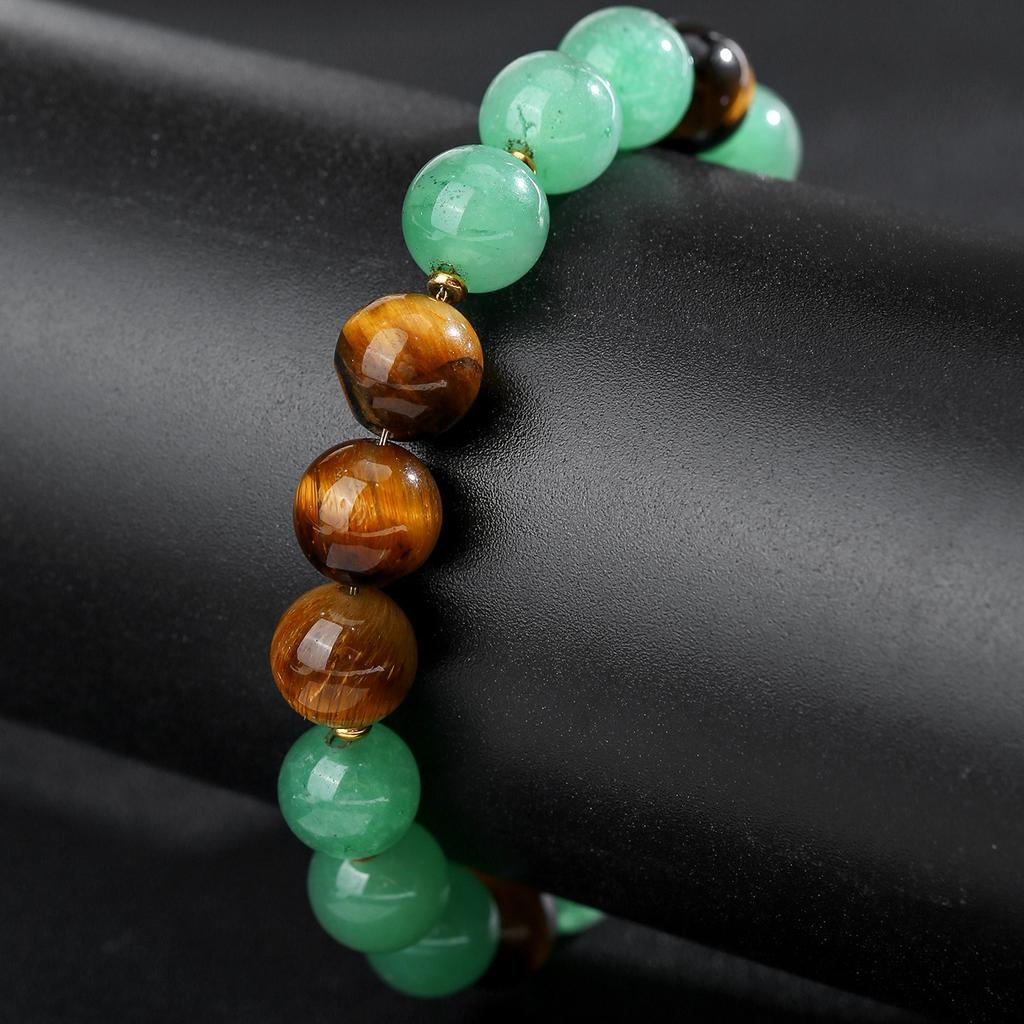 Crystal Bracelet, Natural Green Dongling, Tiger Eye Stone Bead, bracelet,Christmas Gift, Valentine's Day Gift, Girlfriend Gift, Birthday Gift