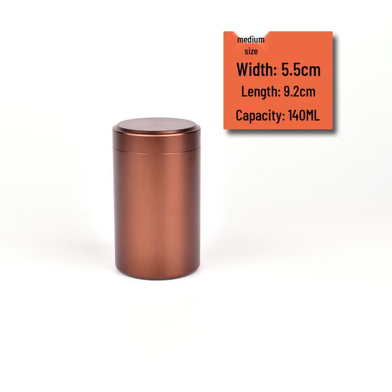 Mini Aluminum Alloy Sealed Tea Can - Compact Metal Storage for Loose Leaf Tea