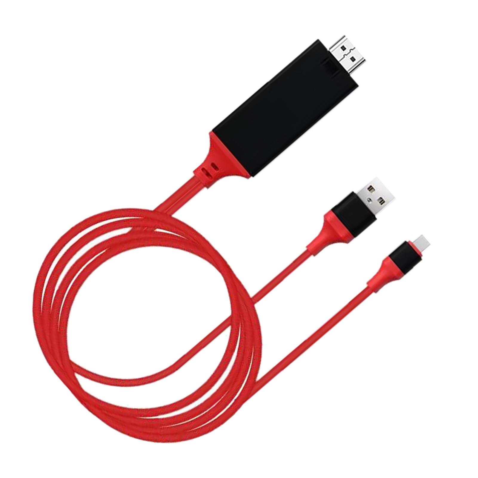 

Адаптерный кабель типа C для мультимедийного интерфейса высокой четкости, адаптер из ПВХ-меди для телефона красный