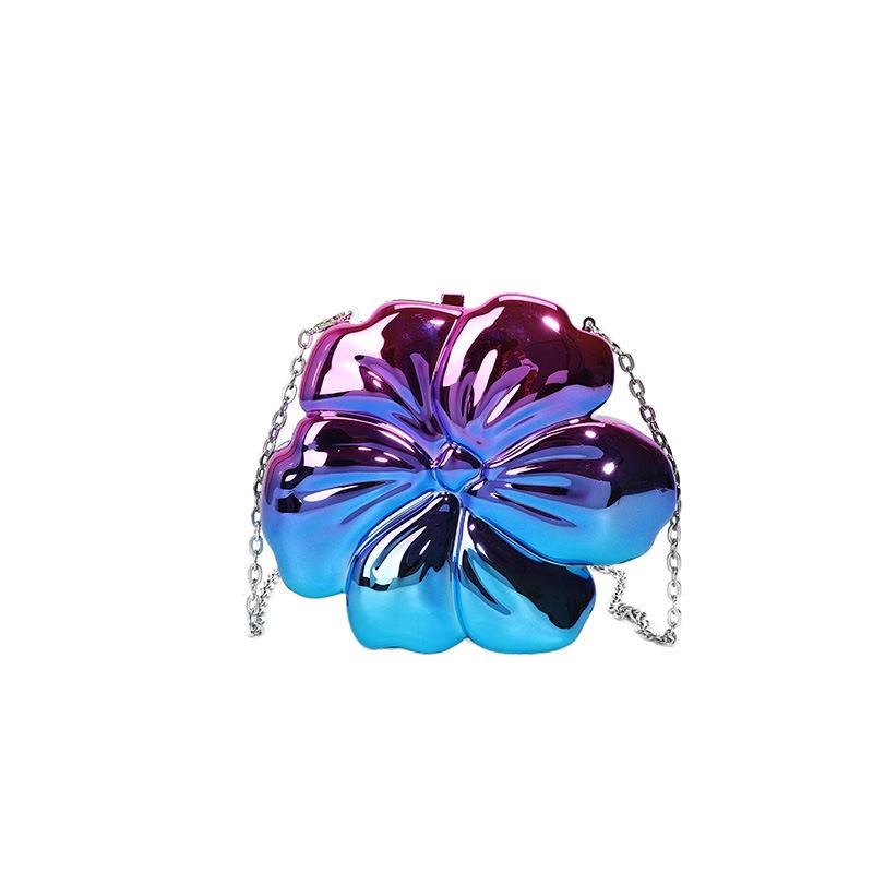 Luxury Acrylic Evening Case Bag for Women Fashionable Flower Shaped Elegant Handbags Beads Chain Shoulder Cross body Party Prom