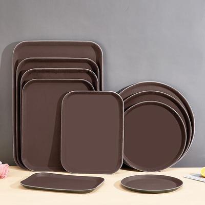 Non-Slip Tempered Round and Rectangular Tea and Catering Serving Tray
