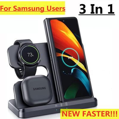 15W 3 In 1 Wireless Charger Stand for Samsung S22 Ultra S21 S20 Galaxy Watch 5 4 3 Active 2 Buds  Fast Charging Dock Station