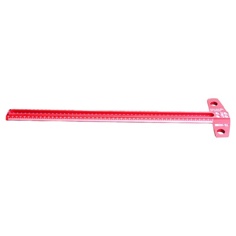 High Strength Marking T Ruler Aluminum Woodworking Scriber Marking Gauge Deluxe Hole Scribing Ruler