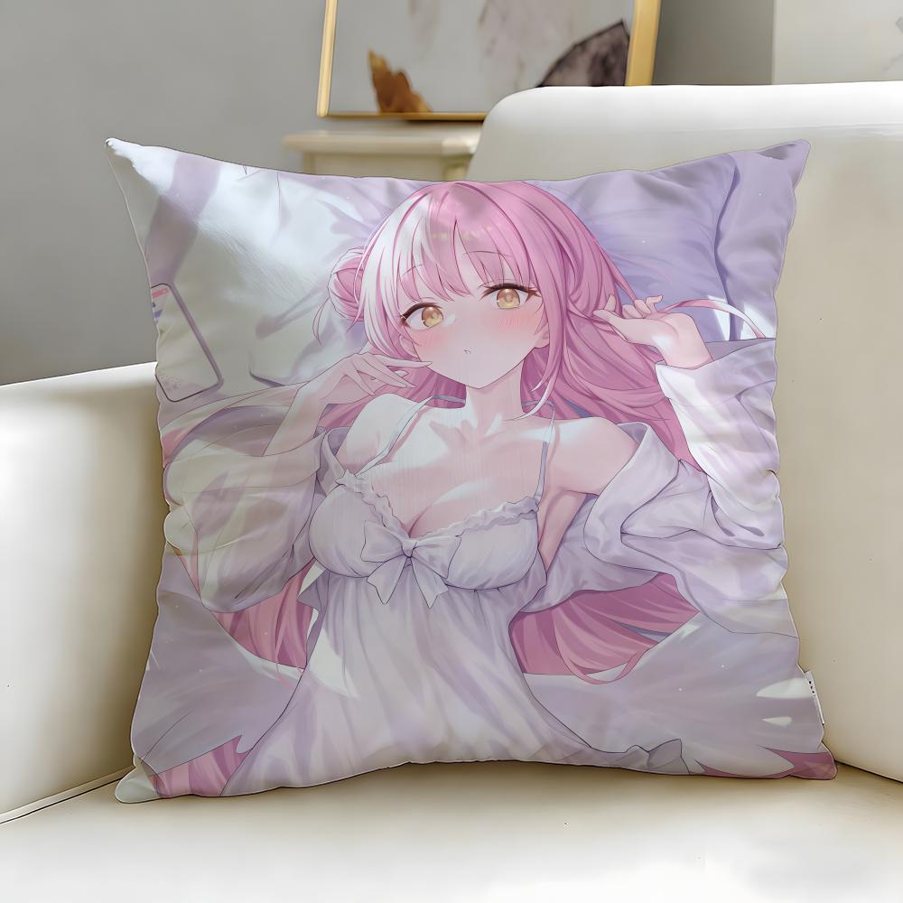 Popular Anime Character Misono Mika Cushion Cover Soft  EasyWash Pillow Case  Versatile for Couch Bed Travel and Office