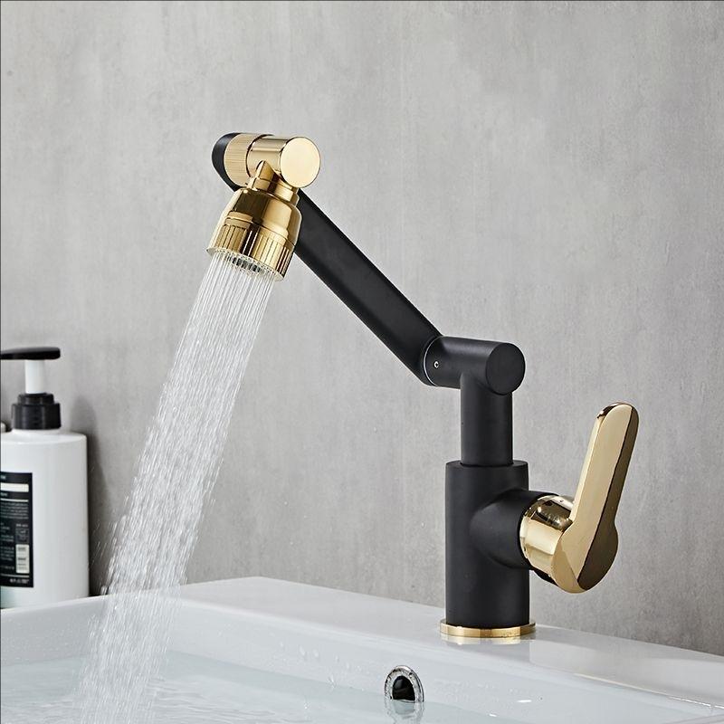 Robinet de lavabo de salle de bain en laiton antique Mélangeurs de cuisine universels Robinets Chaud Froid Ménager Modes doubles Rotatif Bidet Bras robotique