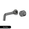 Minimalist brass brushed gold rose gold wall mounted basin faucet modern embedded 2-hole hot and cold water bathroom mixer