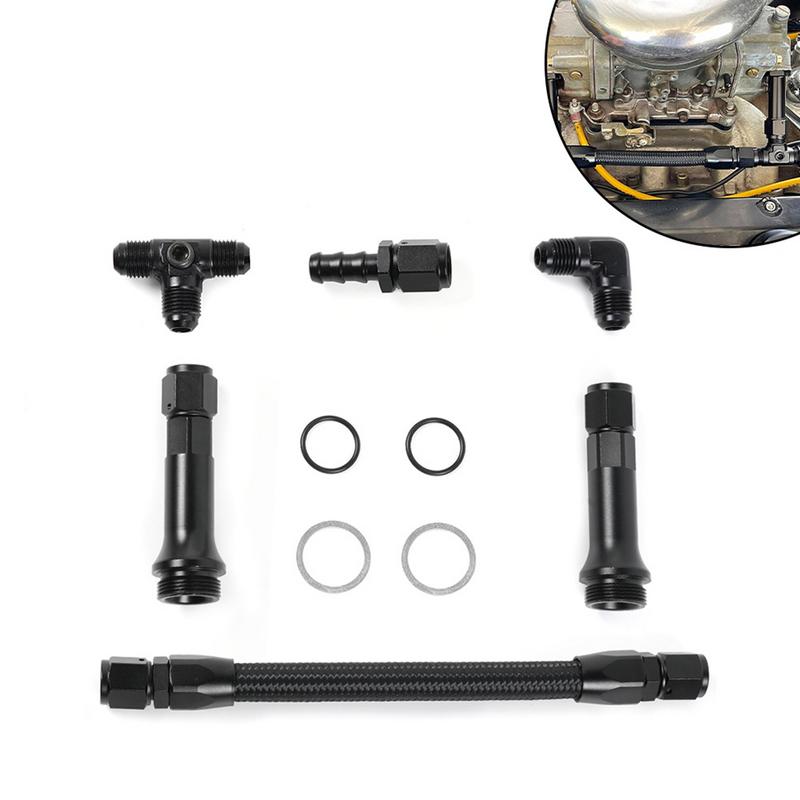 Carb Oil Feed Line An6 Feed Oil Line Aluminum Alloy Oil Line With Pressure Gauge 6 An Inlet Oil Line Kit