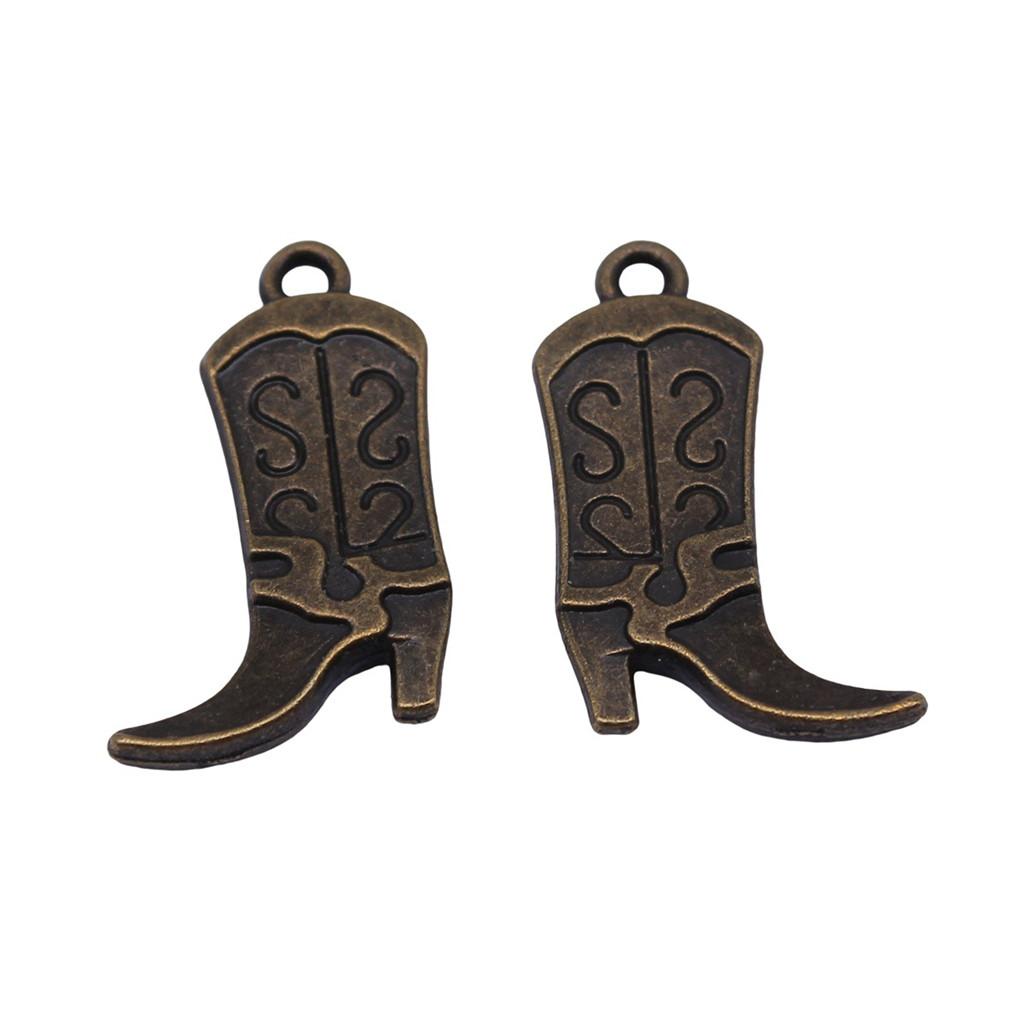 Cowboy Boot Charms Multi Color Alloy Pendants For Western Themed DIY Jewelry