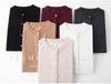 Women's Long Sleeve 100% Wool Single-Breasted Knit Cardigan - Half-High Neck, Loose Fit, Autumn-Winter Base Layer