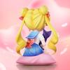 New Q Style Sitting Sailor Moon & Usagi Tsukino Gk Statue Anime Collectible Figure Kawaii Desktop Decor Car Ornament Fans Gift