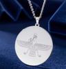 LIKGREAT Faravahar Přívěsek Náhrdelník Zoroastrický Symbol Perský Avesta Ahura Mazda Řetízek z Nerezové Oceli Šperk Dárek pro Muže Ženy