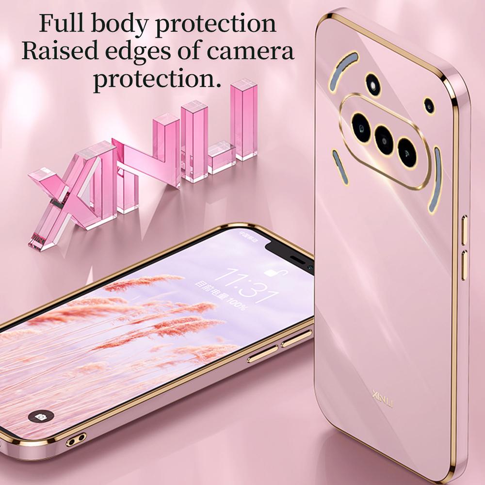 XINLI For Nothing Phone (3a) Case Ring Kickstand Electroplating TPU Phone Cover
