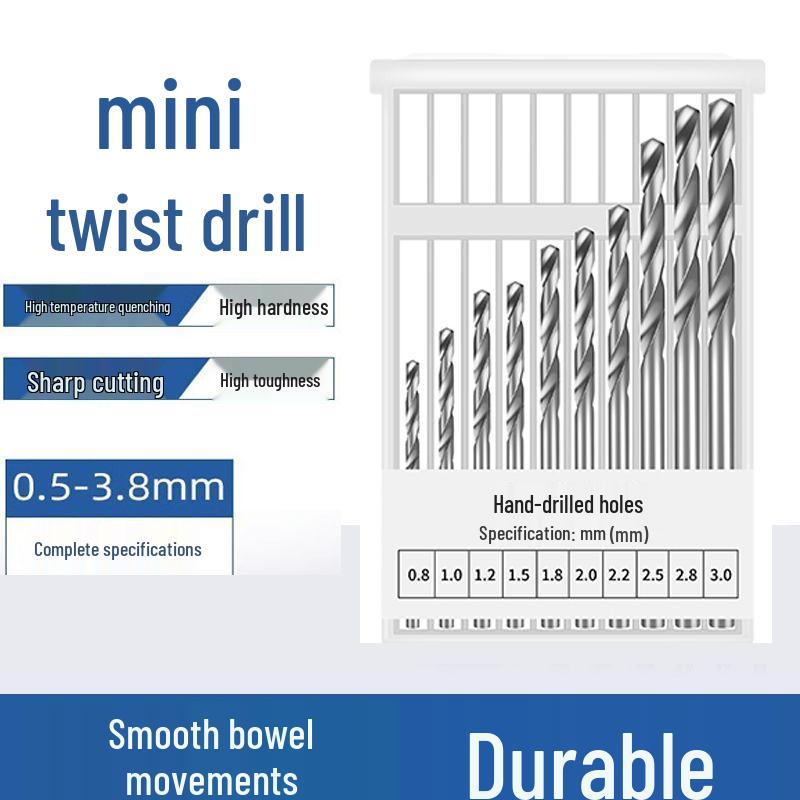 25-Piece High-Speed Steel Mini Twist Drill Bit Set In Plastic Box
