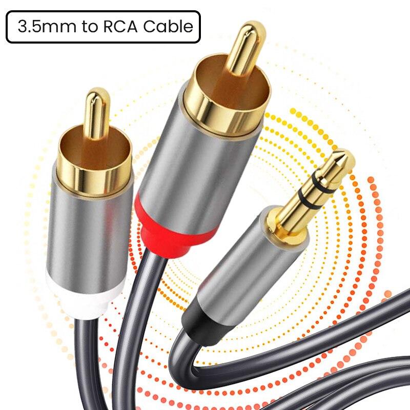 3.5mm to RCA Cable 3.5mm Aux to 2 RCA Adapter RCA Audio Cable 24K Gold Plated Male to Male Stereo Aux Cord for Stereo SpeakerGood product