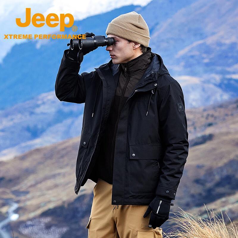 JEEP Men s 2-in-1 Fleece Lined Outdoor Jacket L