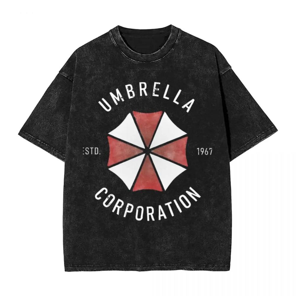Resident Evil 4 Leon & Ashley Scena Protettiva Vintage Lavata Maglietta da Gioco, Unisex Streetwear per Fan di Survival Horror, 100% Cotone Casual
