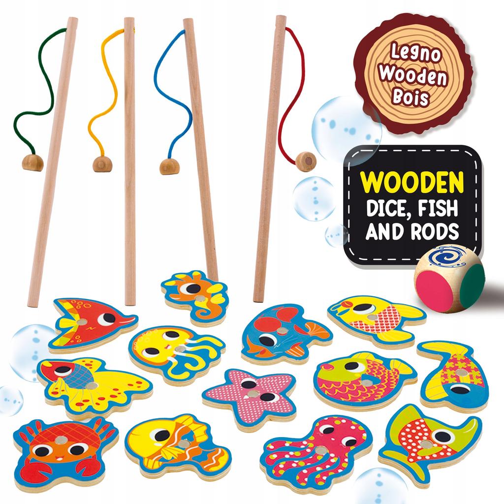 Lisciani lisciani montessori wood drewno baby fish fun magnetyczne łowienie