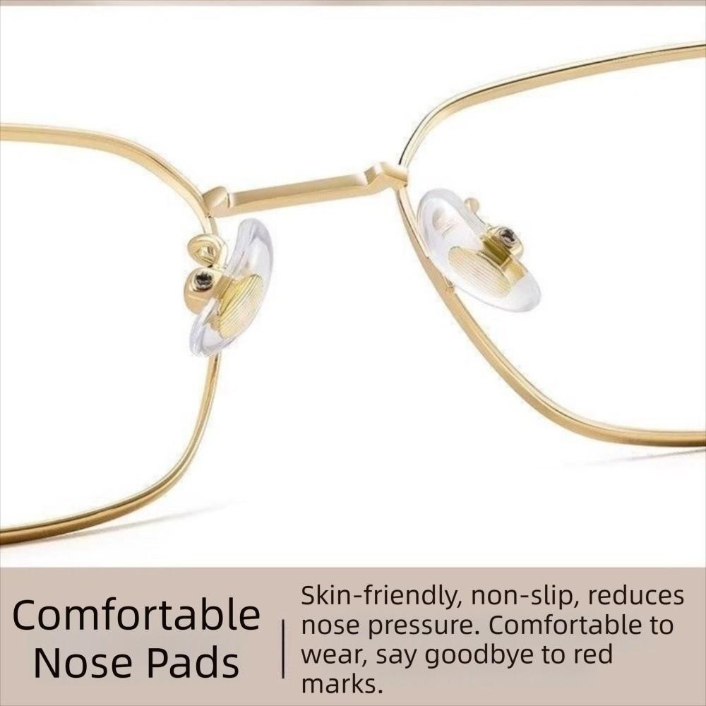 Ultra-light Myopia Glasses Metal Square Frame Flat Lenses Spectacle Glasses Anti Blue Light Plus Diopters Near Sight Eyeglasses
