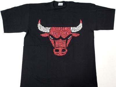 חולצת טי BULLS שיקגו 100% כותנה כבדה טי למבוגרים גברים XL שחור חדש חולצת טי יוניסקס