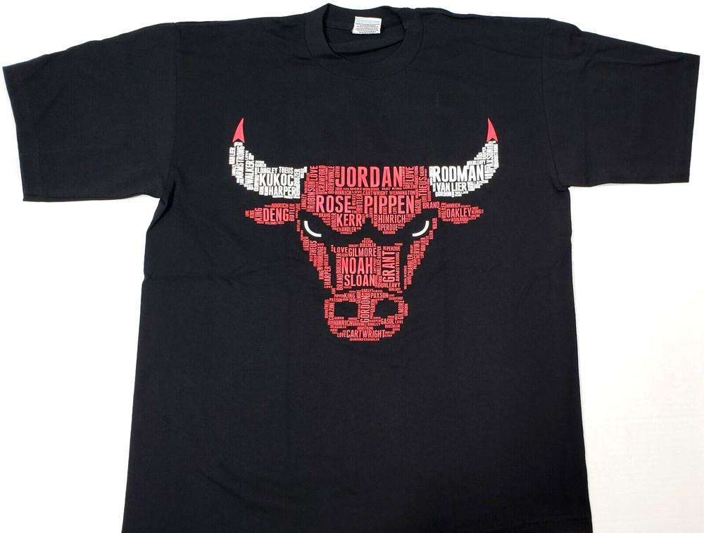 

Футболка BULLS Чикаго 100% Щільна Бавовняна Футболка Дорослий Чоловічий XL Чорна Нова Унісекс Футболка XL