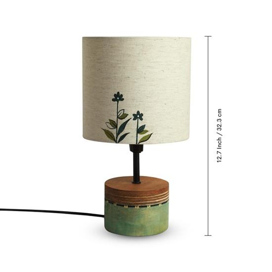 32.3 cm  Dainty Flowers Hand-Painted Wood LED Table Lamp for Bedroom Decor Without Bulb Lamps for Living Room Decorative Bedside for Home Gift