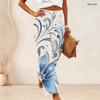 Women Plus Size Loose Wide Leg Long Pants Exquisite Gem Star Print Elastic High Waist Casual Trousers For Daily Beach Vacation Wear