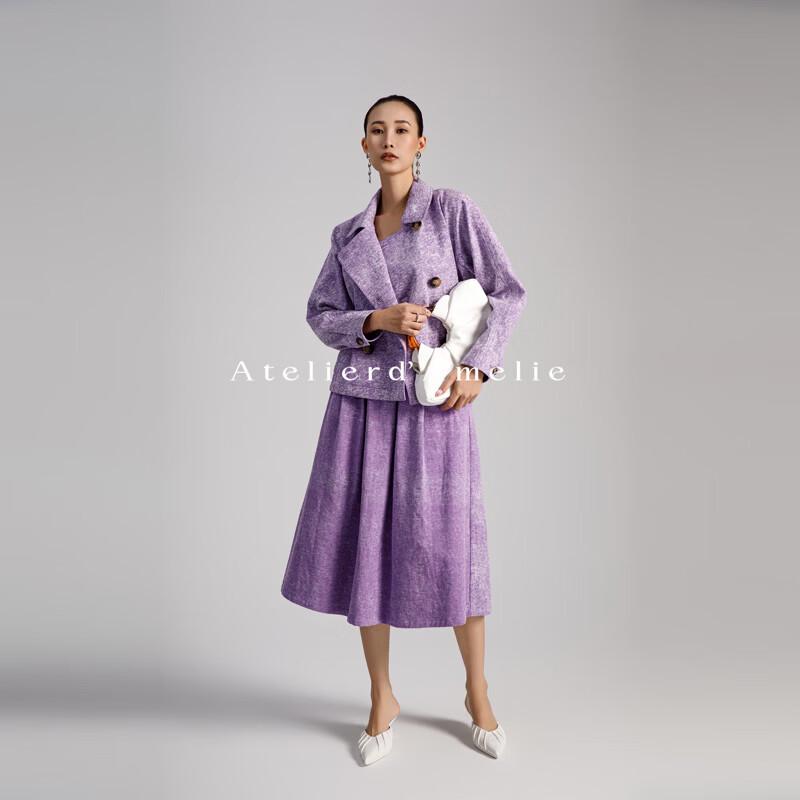 ATELIER D AMELIE Women s Washed Snowflake Denim Boxy Short Jacket M