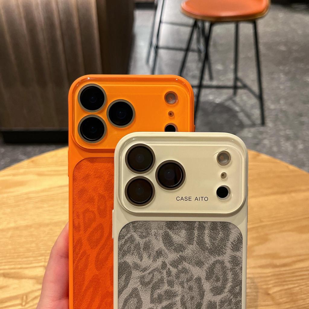 Leopard Print Window Design Phone Case for iPhone 17 Pro Max and Apple 16 (14/15 Compatible)
