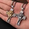 Retro Style Stainless Steel Portrait Cross Necklace Pendant Titanium Steel Jewelry Source
