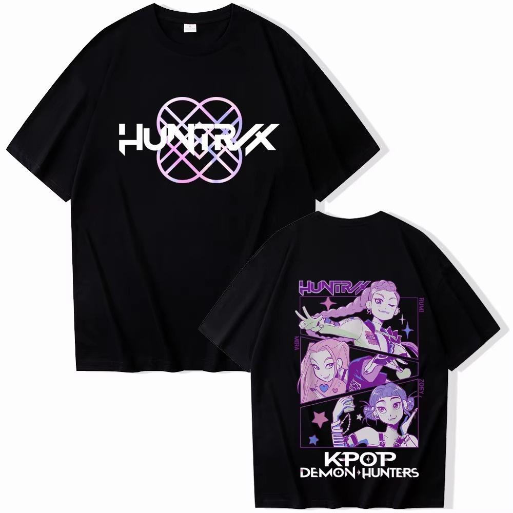 New Summer Vintage KPop Demon Hunters Tiger T-shirts for Men Harajuku Cute Round-neck Heavy T-shirts Oversize Unseix Tee Top