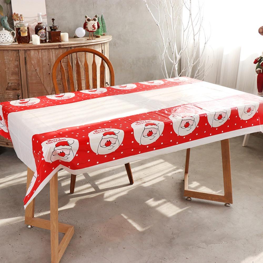 Disposable Christmas Table Cover 180x108cm Xmas Decoration Christmas Tablecloth  Party Supply