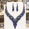 Rhinestone Crystal Necklace Earrings Shining Bridal Jewelry Set  Ball Banquet