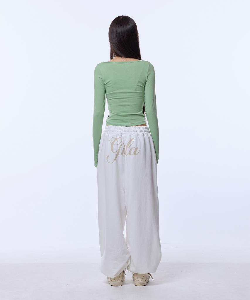 GILAARCHIVE Usa Star Crop Long Sleeve_Sage Green