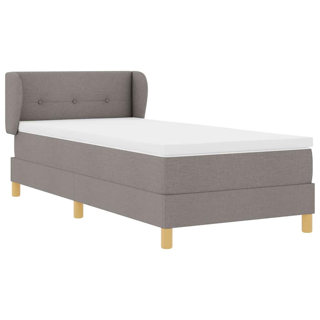 Box Spring Bed with Headboard Taupe 80 x 200 cm Fabric
