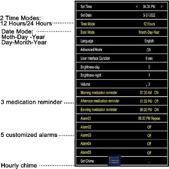 [Upgraded 10 Inch] Digital Day Calendar Clock Auto-Diming & 8 Alarms Options Extra Large Date Time Non-Abbreviations Dementia Impaired Vision Senior