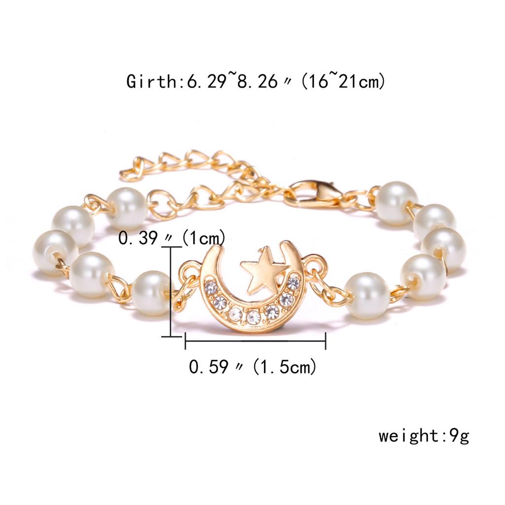 Trendy Imitation Pearl Hollow Cross Bracelets For Women Classic Rhinestone Infinity Star Moon Butterfly Heart Bracelet Jewelry
